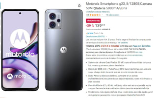 Móvil Motorola g23 de 8GB/128GB por 139€
