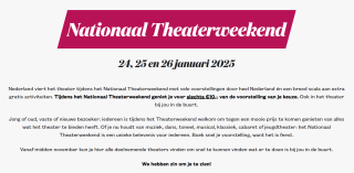 Theatervoorstelling voor maar €10 tijdens het Nationaal Theaterweekend
