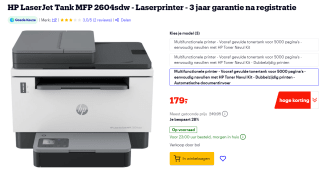 HP LaserJet Tank MFP 2604sdw - Laserprinter voor €179 bij Bol