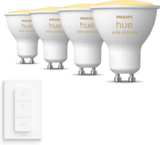 Philips Hue Uitbreidingspakket - White Ambiance - GU10 - 4 lampen incl. Dimmer Switch voor €83,12 bij Bol