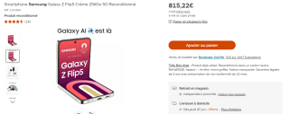 Smartphone Samsung Galaxy Z Flip5 à 815,22€