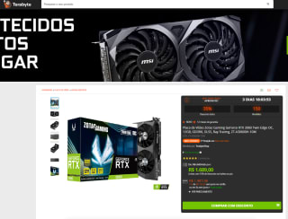 Placa Gráfica da Zotac, modelo Gaming GeForce RTX 3060 de 12GB - R$ 1.689