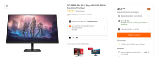 Ecran HP OMEN 32q 31.5" Edge LED QHD 165Hz FreeSync Premium à 452,29€