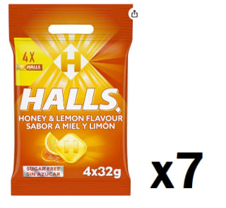 7 Unidades de HALLS Caramelos miel y limón pack 4 envases 32 g por 10.31€