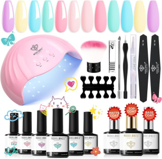 Modelones Uv-nagellakset, met uv-lamp, 48 W, 6 pastelkleuren, starter set voor €9,99 bij Amazon