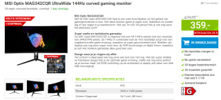 MSI Optix MAG342CQR monitor voor €359 bij Megekko