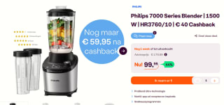 Philips 7000 series High-speed HR3760/10 - Blender voor €59.95 na cashback bij Ibood