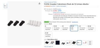 Puma 8 pares calcetines por 8,99€