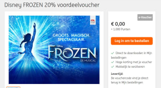 20% korting op de musical Frozen voor 100 ING rentepunten