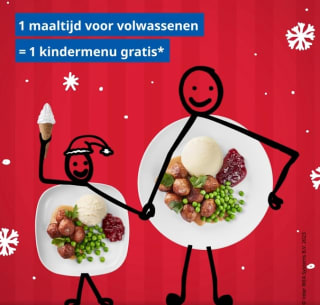 Gratis kindermenu bij aankoop van een volwassenen menu bij Ikea