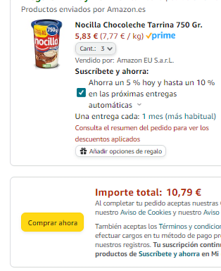 Pack 3 Nocilla Chocoleche Tarrina 750 Gr por 10,79€