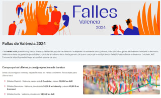 Billetes Renfe de Madrid a Valencia en las Fallas desde 7€