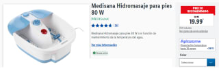 Hidromasaje para pies 80 W Medisana por 19.9€
