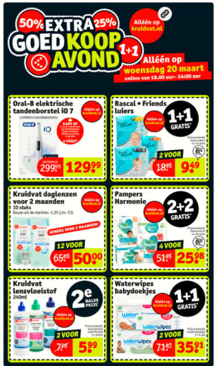 Extra koopavond Kruidvat woensdag 20 maart