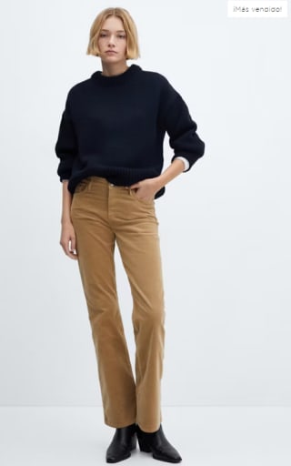 Pantalón flare tiro medio pana para Mujer por 6.99€