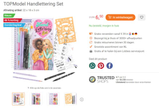 TOPModel Handlettering Set voor €6,50 bij Lobbes