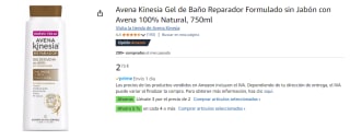 3 Botes de Avena Kinesia Gel de Baño Reparador Formulado sin Jabón con Avena 100% Natural, 750ml por 5.5€