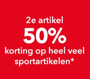 2e artikel 50% korting op heel veel sportartikelen bij Scapino