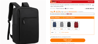 Mochila funcional de gran capacidad por 4,57€