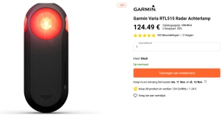 Garmin Varia RTL515 fietsradar met achterlicht voor €124,94 bij TradeInn