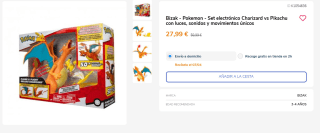 Bizak Pokémon - Set Electrónico: Charizard vs Pikachu con luces, sonidos y movimientos únicos por 27,99€