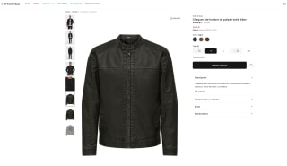 Chaqueta de polipiel estilo biker Hombre Negra por solo 19,99€