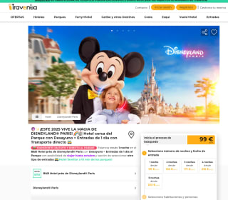 Entrada 1 día ac Disneyland Pari Hotel con desayuno por 99€ con Traventia