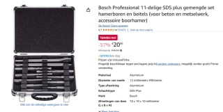 Bosch 2608578765 SDS-Plus 11-delige boor-/ beitelset voor €20,99 bij Amazon