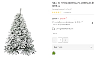 Árbol de Navidad Homeasy Escarchado por $1,099 | Descuento Liverpool