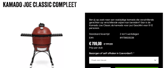 Kamado Joe Classic barbecue voor €799