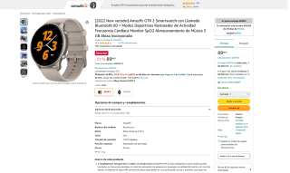 Amazfit GTR 2 2022 version color gris por 89,90€