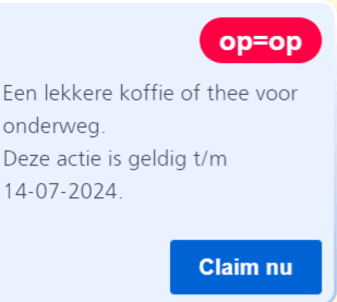 Koffie of thee van Kiosk voor €1,50