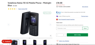 Nokia 110 4G Mobile Phone – £16.99