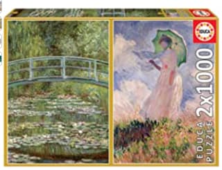 puzles de 1000 piezas  Estanque de los Nenúfares + Mujer con Sombrilla de la marca Educa por 9€