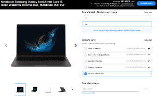 Notebook da Samsung, modelo Galaxy Book 2 - R$ 3.149,10