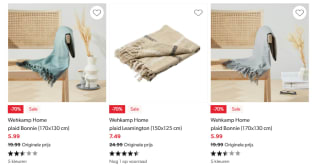 Tot 70% korting op plaids en kussens bij Wehkamp