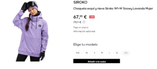 Chaqueta para esquí de mujer Siroko W1-W Snowy Lavanda por 67.95€