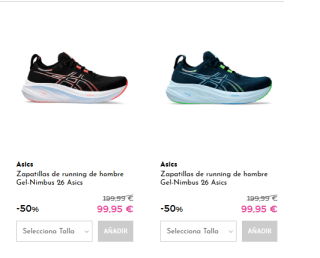 Rebajas hasta 60% calzado Asics grandes ofertas