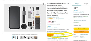 Amoladora Eléctrica 3.6V, 5 Velocidades Ajustables por 69,99€
