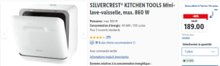 Mini-lave-vaisselle à 189€