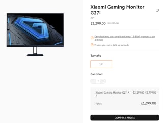 Monitor Xiaomi Gaming G27i por $2,299 en Mi Store