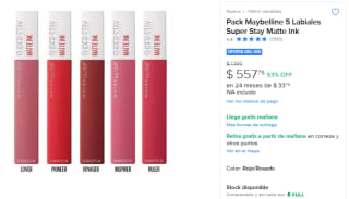 Pack 5 Labiales Maybelline Super Stay Matte Ink en $558 | Mercado Libre