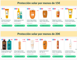 15% dto en protectores solares
