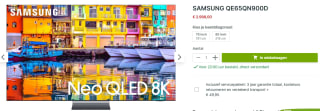 Samsung Neo QLED QN900D 65" TV voor €2998 bij Plasmavisie