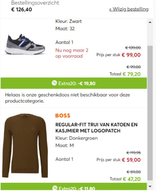 Sale bij Hugo Boss met kortingen tot 50% + 20% extra korting