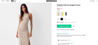 Vestido midi sin mangas frunce por solo 8,99€ en Bershk