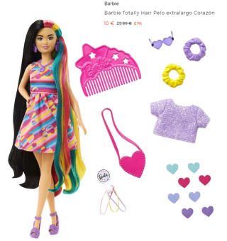 Barbie Totally Hair Pelo extralargo Corazón por 10€