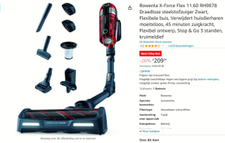 Rowenta X-Force 11.60 Flex RH9878 - Steelstofzuiger draadloos - Animal - voor €159 na cashback bij Amazon