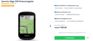 Garmin Edge 530 Fietsnavigatie voor €189,95 bij Mantel