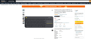 Teclado da Logitech, modelo K400 Plus TV - R$ 149,90